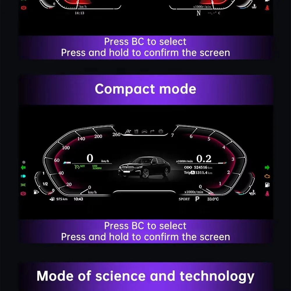 لوحة القيادة الرقمية للسيارة أحدث شاشة العنقودية الرقمية للسيارة الأصلية لأداة لوحة القيادة أو 3 Series F30 F31 F32 2013-2017 #5