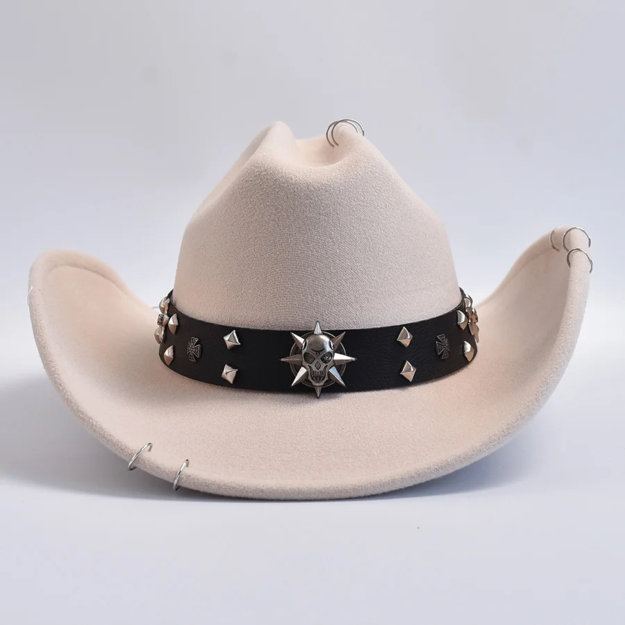 Vintage Roll Brim Cowboy Hat for Men\'s Women Gentleman Lady Jazz Cowgirl Hat Cosplay Party Play Dress Hats