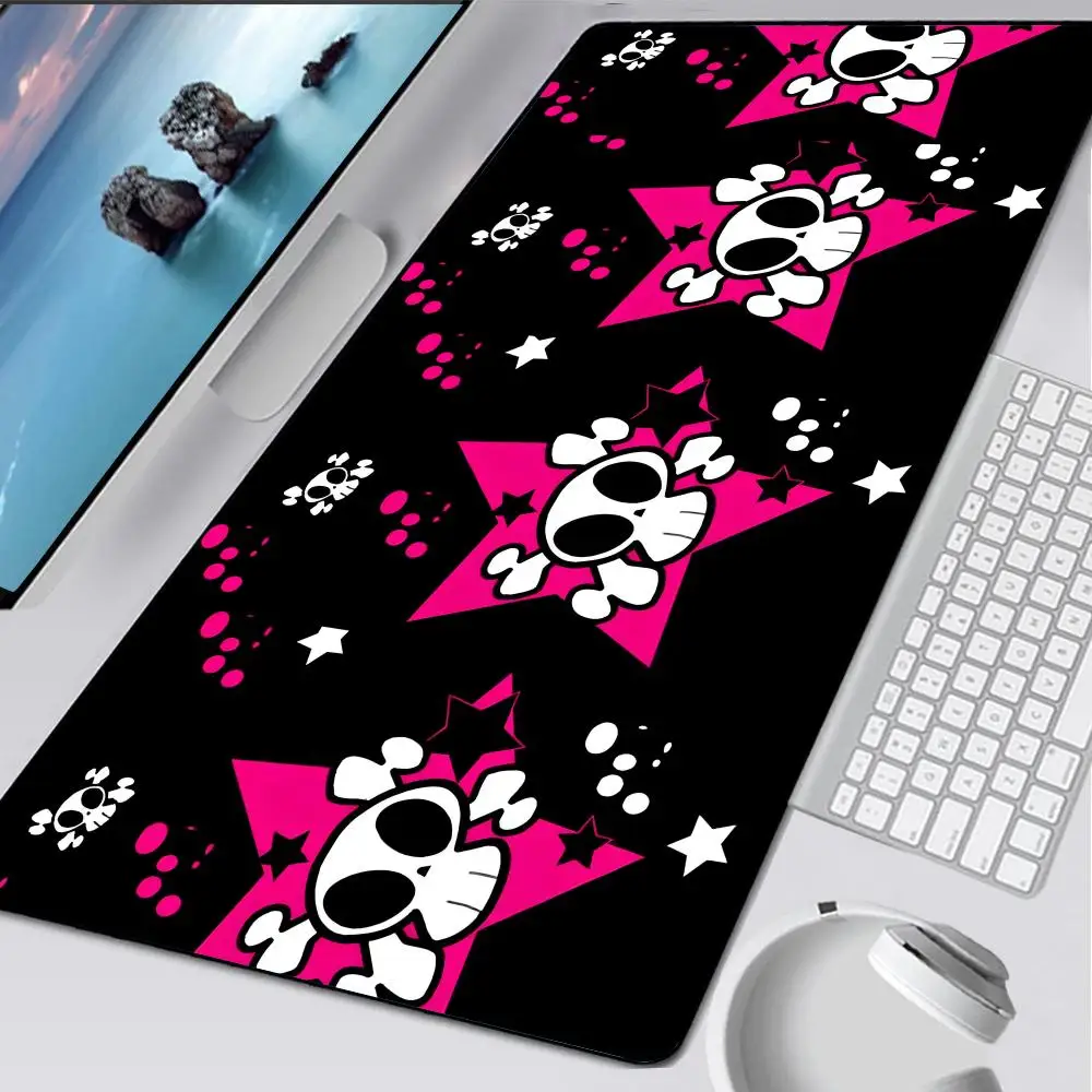 لوحة ماوس إيمو باللون الأسود واللطيف، حصيرة مطاطية للكمبيوتر المحمول Xxl، ملحقات ألعاب طاولة الكمبيوتر المحمول