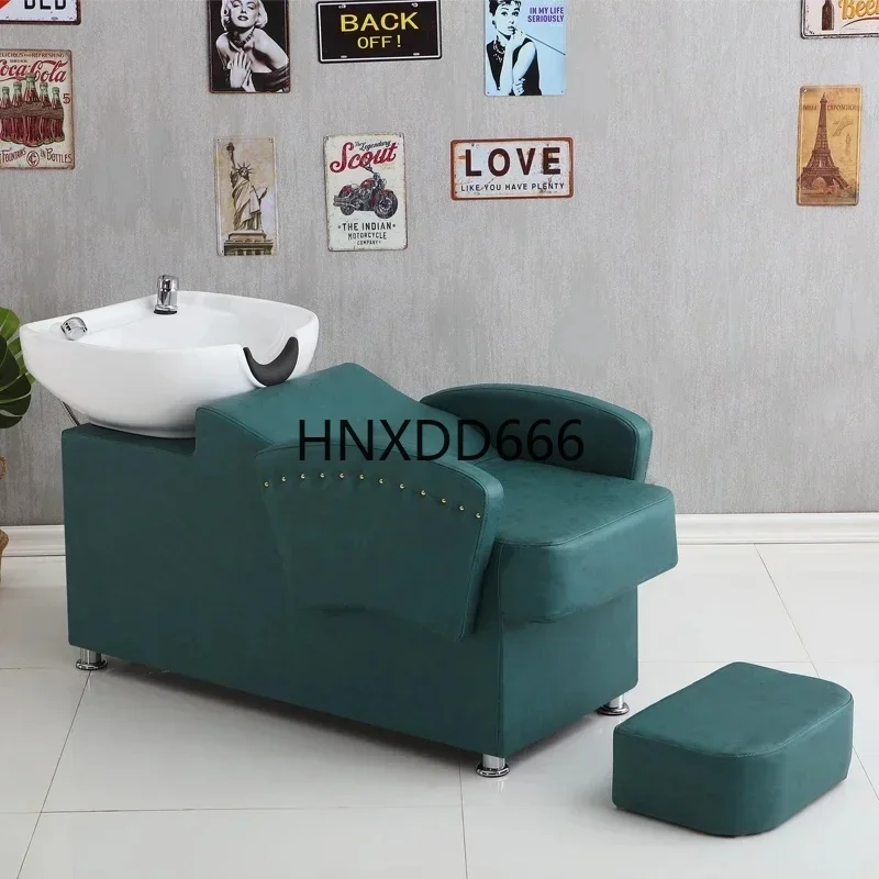 Professional Pedicure Spa Chair with Wash Basin for Beauty Salons and Hair Therapy, Thai Shampoo Bed
