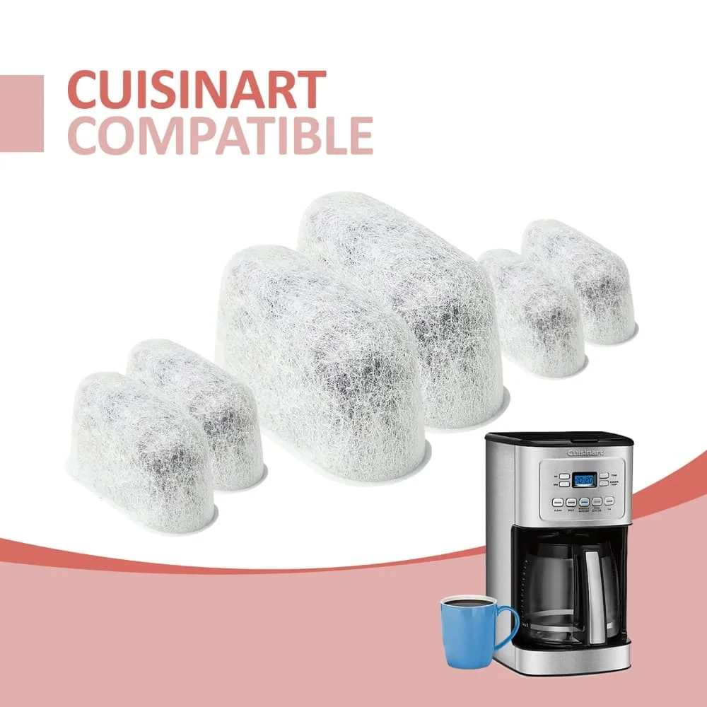 6-Pack Houtskoolwaterfilters Voor Cuisinart Koffiezetapparaten Die Compatibel Zijn DCC-1100 DCC-115O DCC-900 DGB-600 DCC-2200 DCC-2600 DGB-475