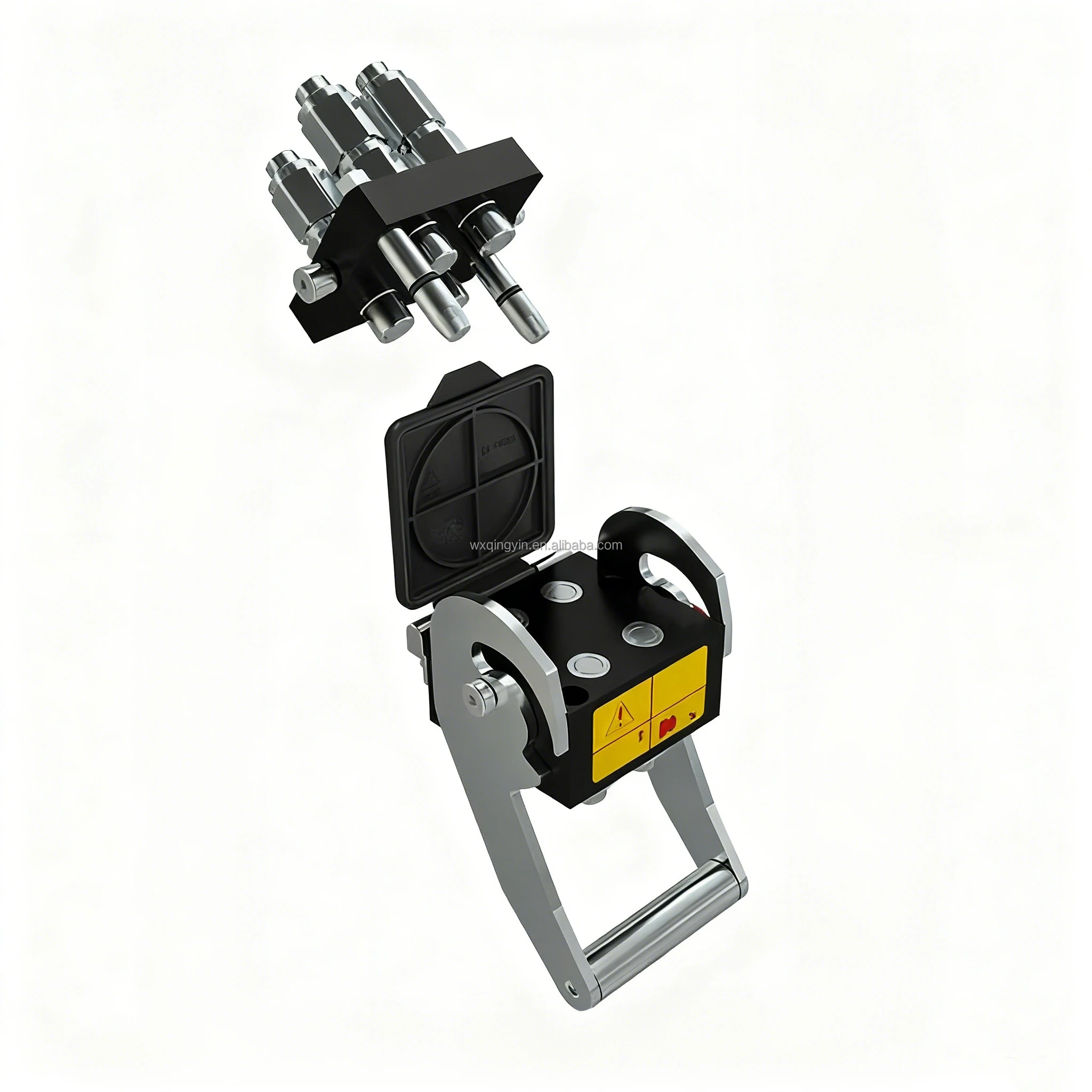

4-Way Hydraulic Multi-Coupling Quick Connector 1/2" & 3/8" Lever Flat Face