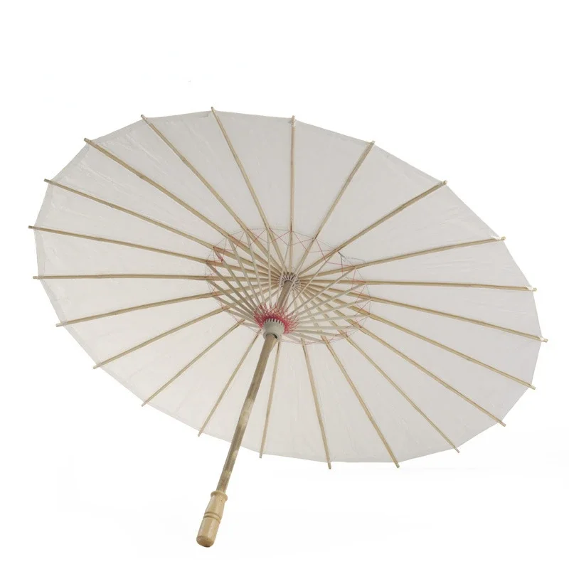 

1pcs Chinese Craft Paper Umbrella for Wedding Photograph Accessory Party Decor White Paper Long-handle Parasol