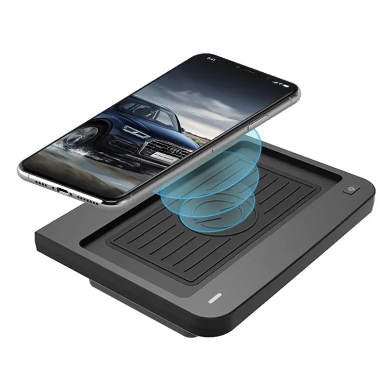 Pour Audi Q5 / Sportback (2018-2024) chargeur de voiture sans fil-adaptateur de panneau de téléphone portable à charge rapide | Accessoire de modification