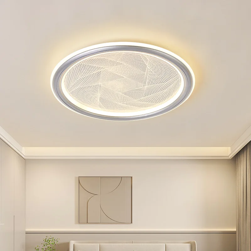 Bedroom light Nordic light luxury high-end texture round ceiling light full spectrum eye protection warm wedding room study lamp