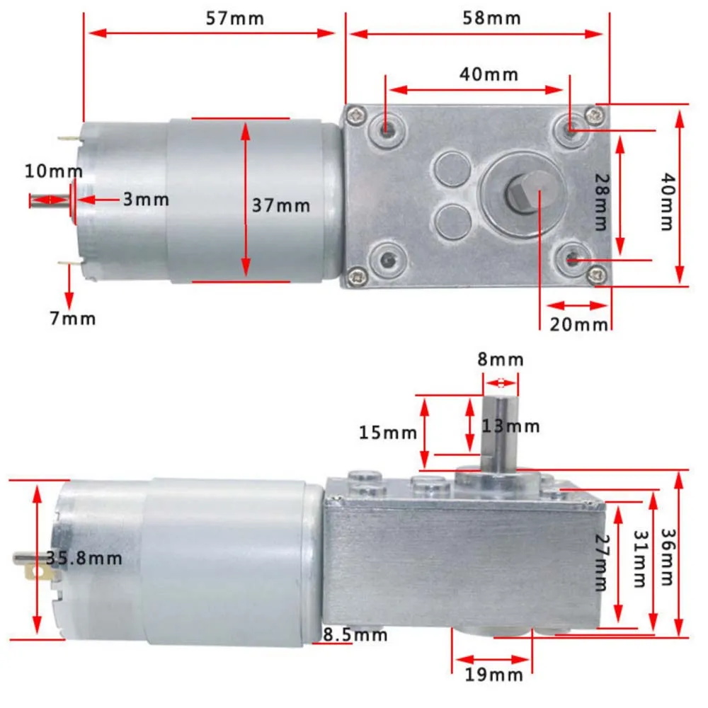 Motoriduttore DC 24V 12V coppia elevata 5840-555 motore ad angolo retto a velocità regolabile con staffa motore elettrico DC per fai da te