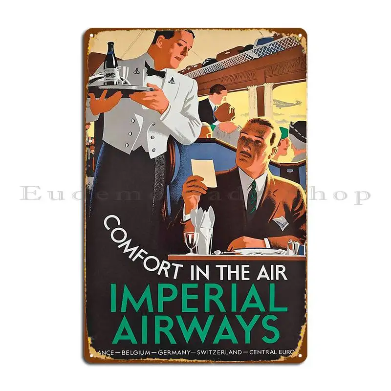 Vintage Travel Poster For Imperial Airways Metal Sign Decoration Wall Decor Living Room Printed Garage Tin Sign Poster