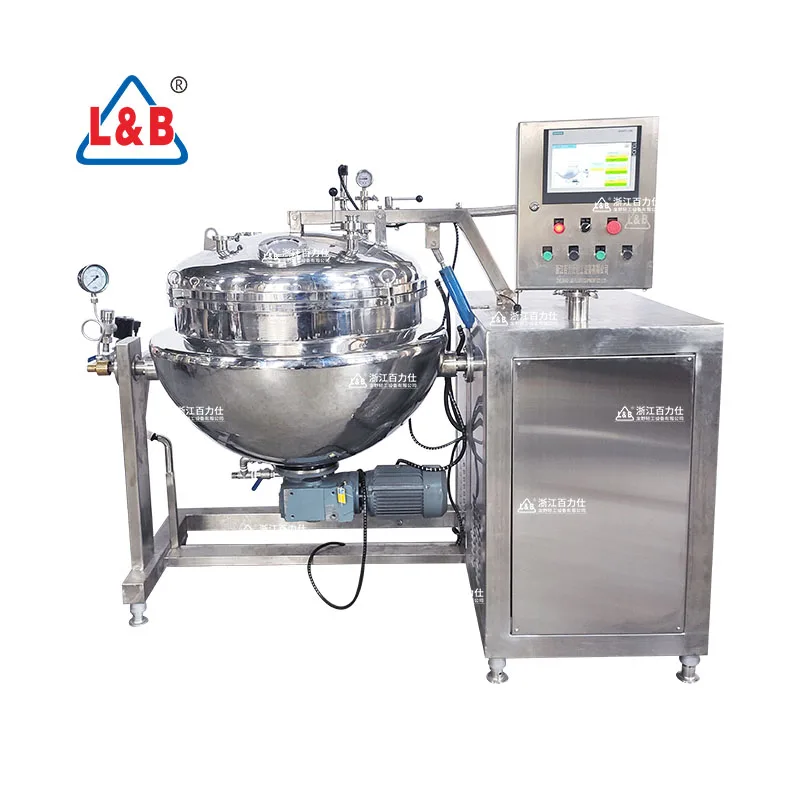 Gas Heating Vacuum 200 Liter Double Sugar Jacketed Cooking Pot Jacketed Kettle 300 Liter Electric Cooking Pot with Agitator