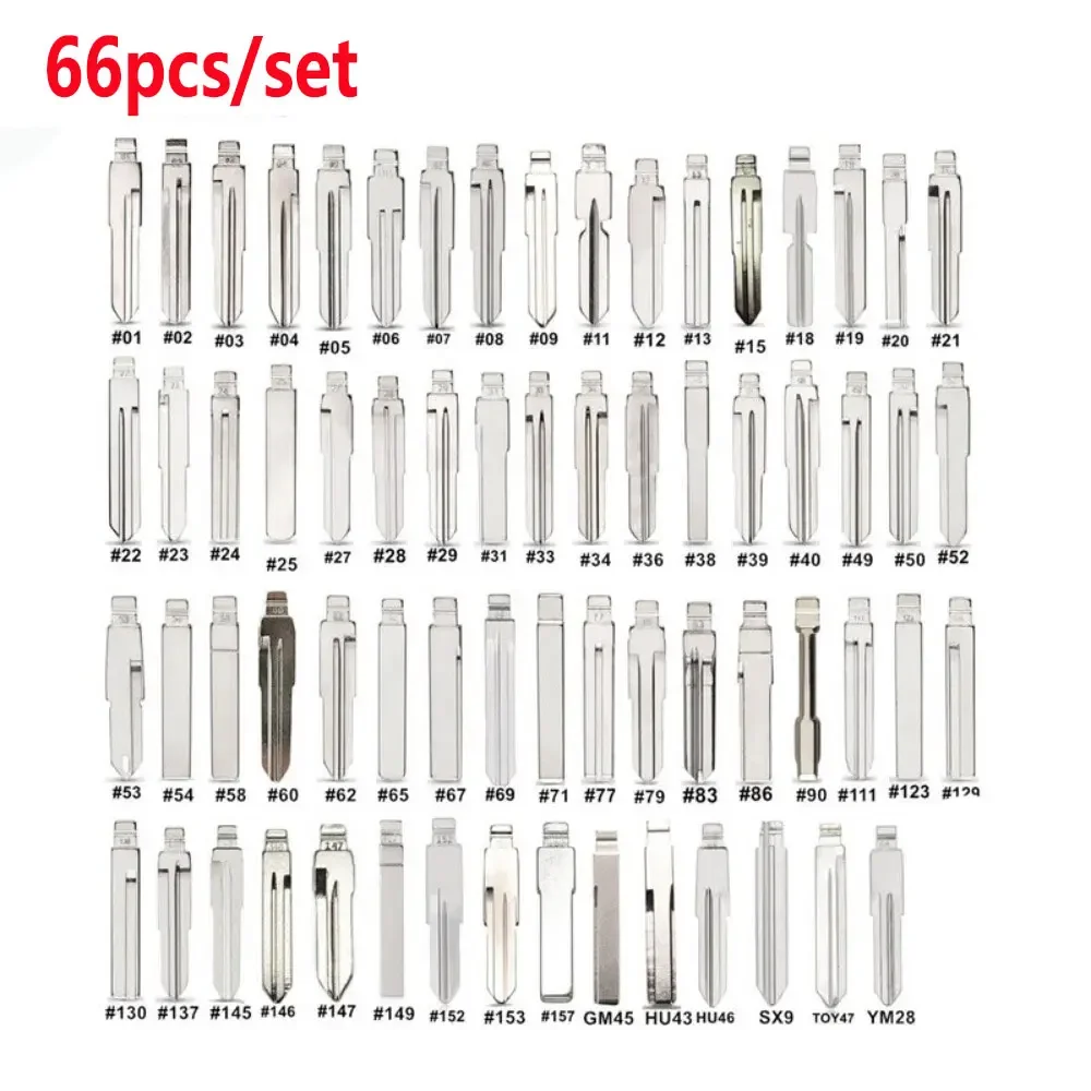 

66pcs KD Xhorse JMD VVDI Remote Car Key Blade Blank Set for KD900/KD-X2 for Renault Toyota VW BMW AUDI PSA Peugeot Citroen Ford
