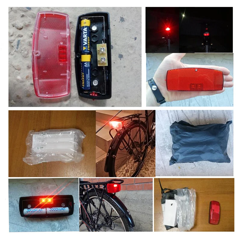 Bike Light Red Rear Lamp LED 2 AA Battery Super Bright Tail Bicycle Lights Mountain Road Bike Warning Tail Light