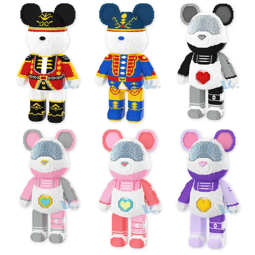 Creative Nutcracker 70cm Bear Building Block Cartoon Soldier Model Assembled Spacebear Magic Bricks Toys For Kids Gift