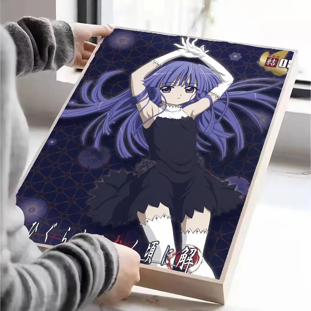 H-Higurashi When They Cry Poster Self-adhesive Art Waterproof Paper Sticker Coffee House Wall Decor view 6