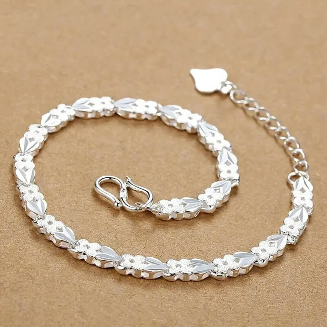 Fine heart bracelets 925 Sterling Silver chain cuff for women men adjustable high quality fashion popular party jewelry gifts