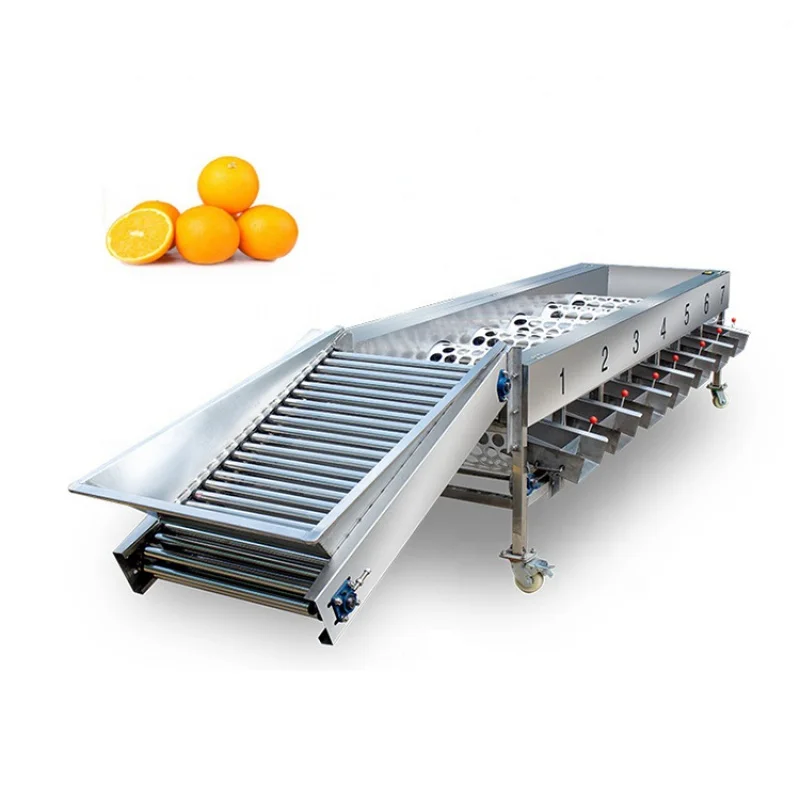 6 Grades Fruit Vegetable Weight Sorting Machine with Automatic Fruit Supply Fruit Grading Machine CFR BY SEA