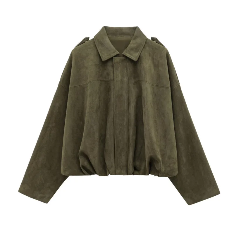 WHTREND المرأة الأزياء سستة سترة فضفاضة كبيرة الحجم معاطف عارضة أعلى ربيع الخريف جديد WH1886 #4