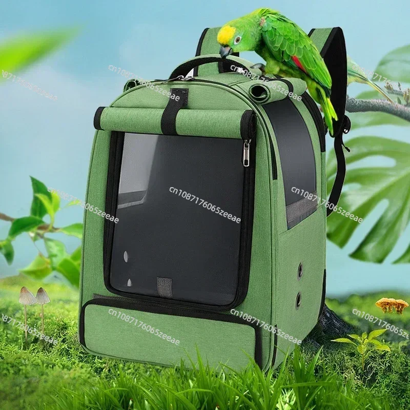 Outdoor Carrying Cage Pet Parrot Backpack Suit Cat Dog Travel Waterproof Breathable Carrier Bird Canary Transport Bag Birds Supp