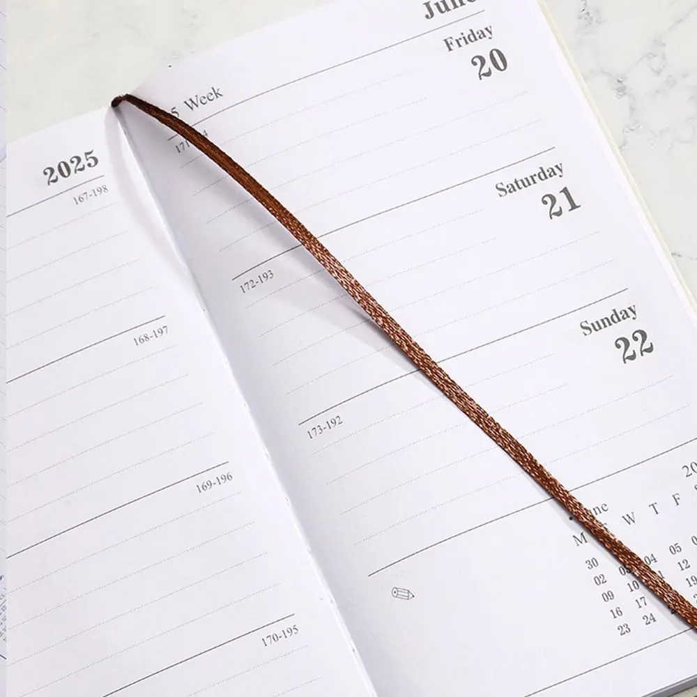 Thick Paper 2025 Daily Planner Wear-resistant Water-proof Personal Journal Calendar Bookmark Agenda Notepad Great Gift