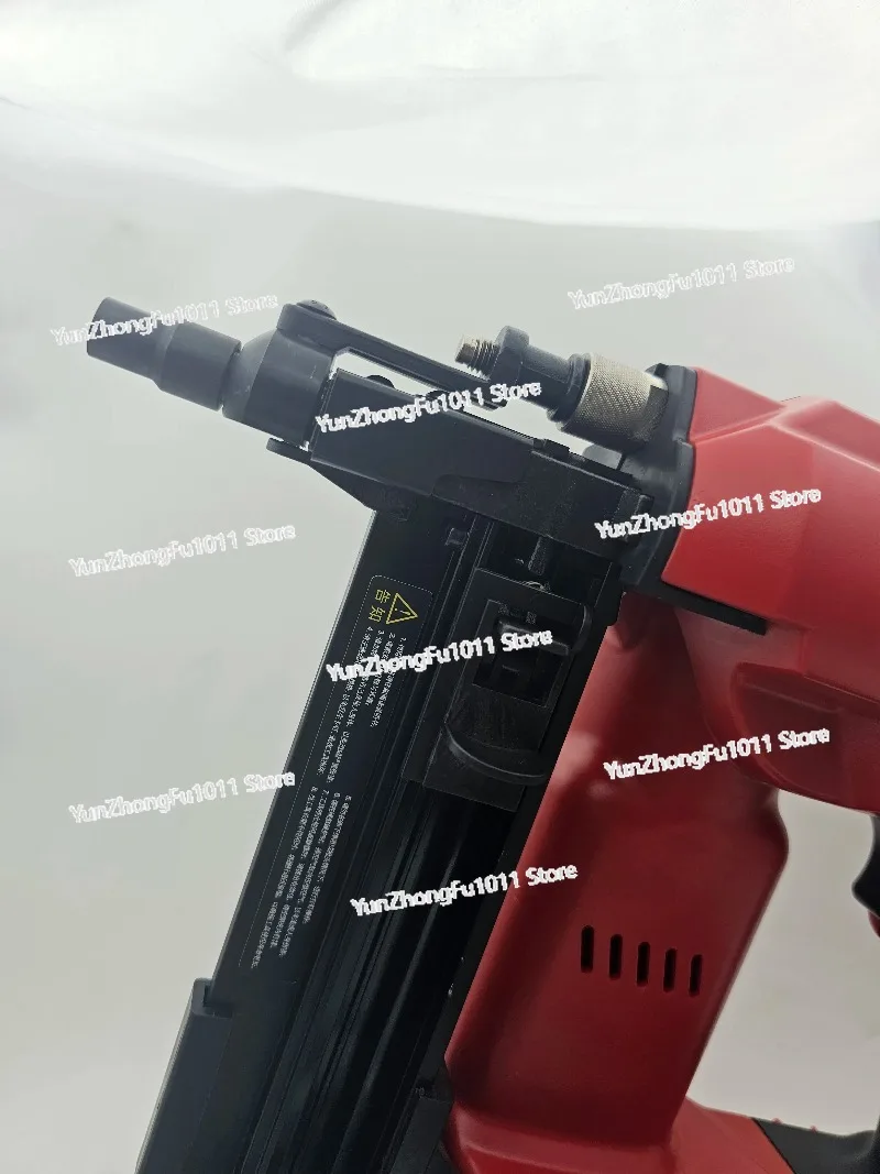 Power Cordless Nailer  Automatic  Gun Plastic Strip Nail Gun for Concrete and Steel Battery Suitable Red Color