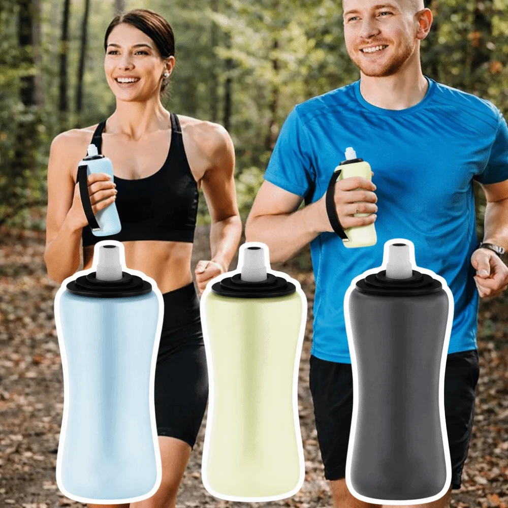 

Lightweight Foldable Water Bottle 350ml Capacity Food Grade Silicone Collapsible Sport Bottle Leak Proof Heat Resistant