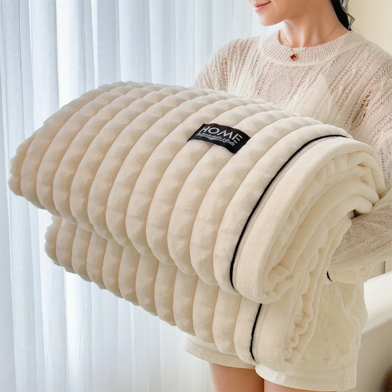 2025, A-Klasse, Kaninchenfell-Plüschdecke, multifunktionales Sofa, Wohnzimmer, warm, dekorativ, Herbst-Winter, gemütliche Überwurfdecke