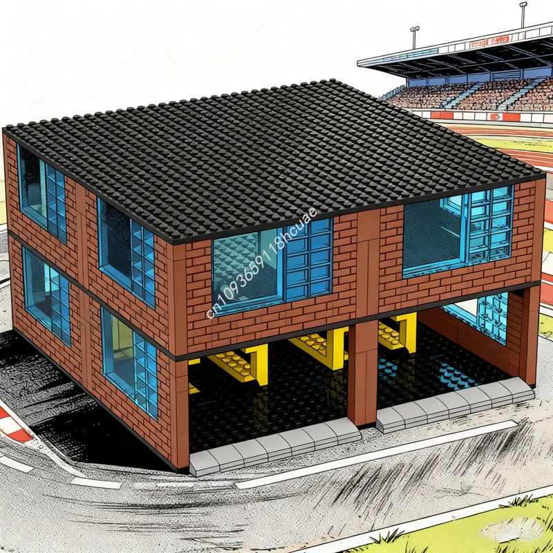 833 قطعة MOC طابقين المرآب مدينة نموذج اللبنات لعبة الهندسة المعمارية فكرة الإبداعية التعليم هدية الكريسماس عيد ميلاد الاطفال #1