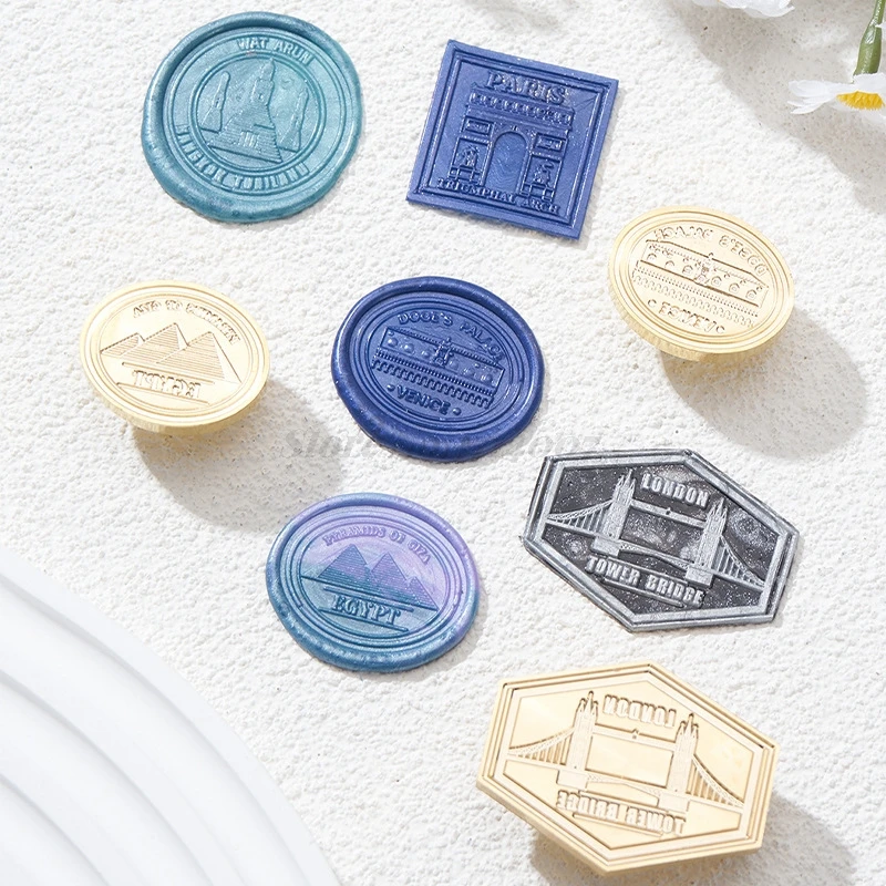 Seal Wax Stamps Head Alloy European Style Temple Building Castle Series Diy Scrapbooking Envelope Invitation Gifts Crafts