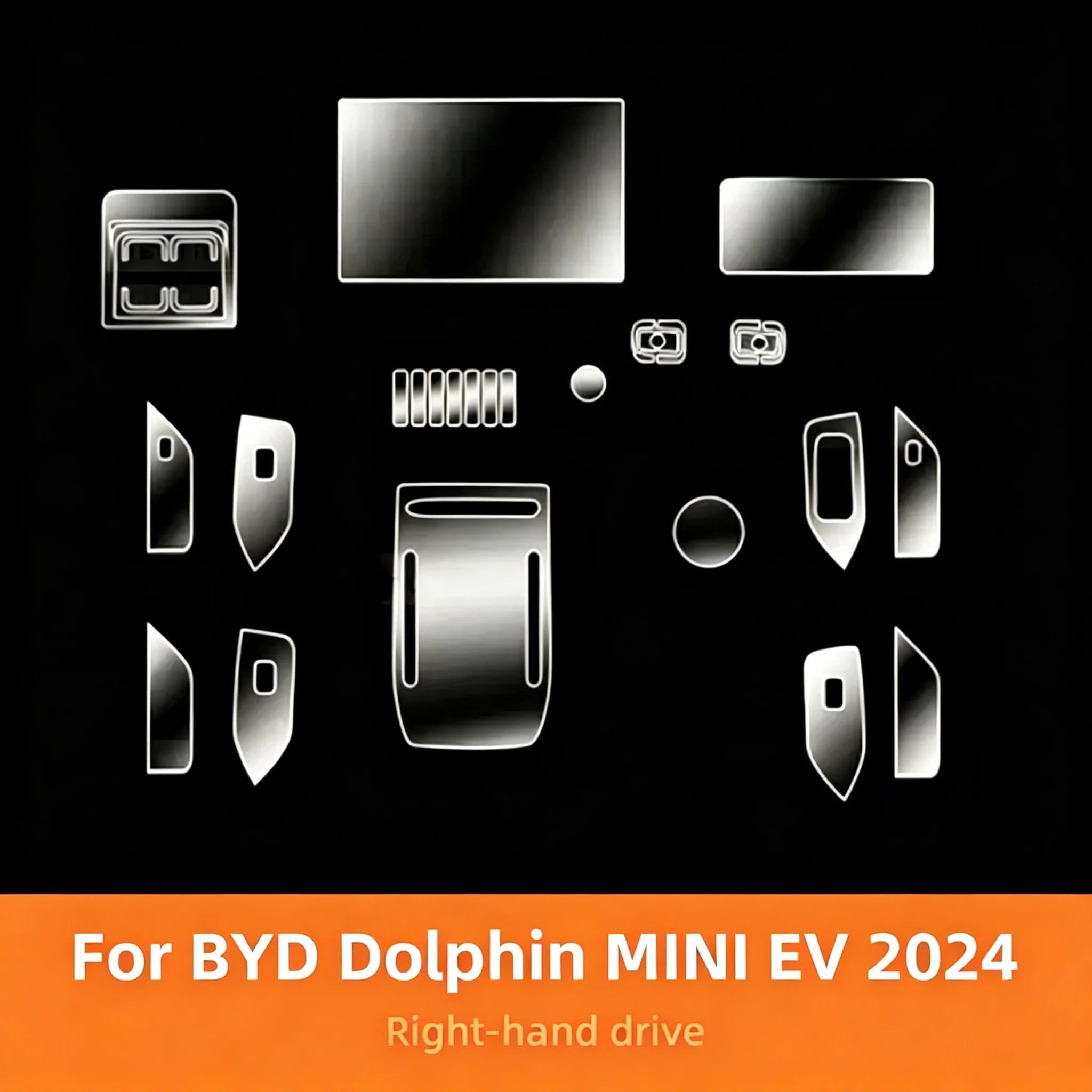 Für BYD Dolphin MINI EV Seagull 2024 TPU Schutzfolie Auto-Innenraum Mittelkonsole TPU Transparente Folie PPF-Folie Kratzfest – Detail 3