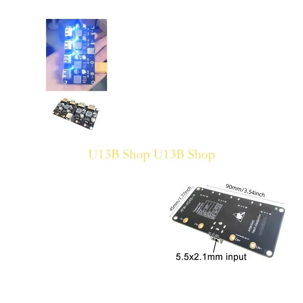 

U13B 4port USB Converter USB QC3.0 QC2.0 USB Down Converter Fast & Effective зарядка