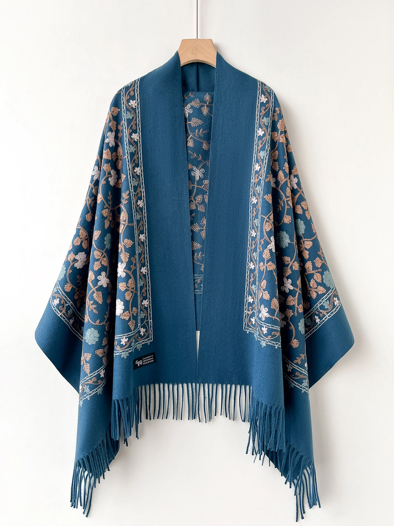 شتاء دافئ الكشمير وشاح للنساء المطرزة الباشمينا بطانية شال سميك التفاف المألوف الرقبة أدفأ Bufanda Echarpe #6