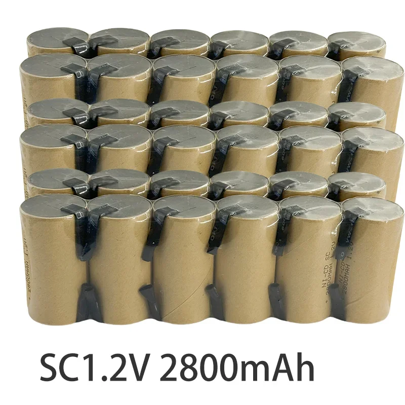 100% Original 2024 New SC 2800mah 1.2v Battery NI-CD Rechargeable Battery for Electric Screwdrivers, Electric Tools, etc