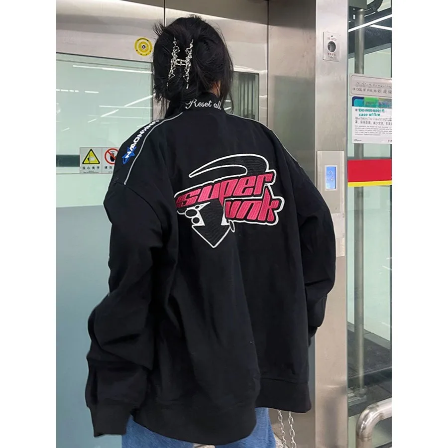 

Мужской повседневный бейсбольный жилет Oversize American Sle с вышивкой для пар, свободный крой из полиэстера, весна-осень, Wi...