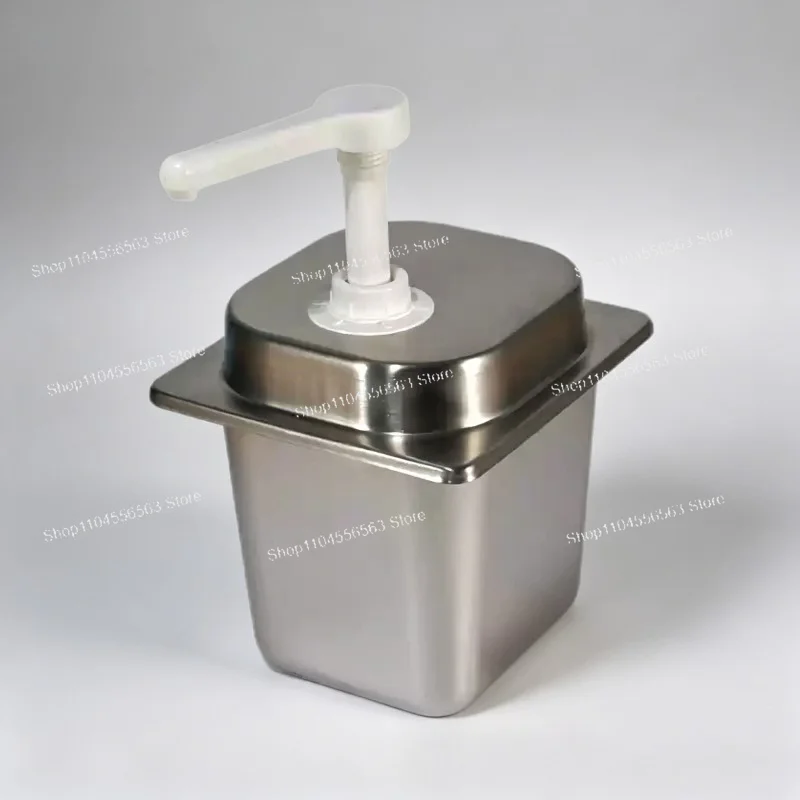 

2.3L Stainless Steel Manual Condiment Pump Bottle Detachable Ketchup Salad Sauce Dispenser For Bar Home Restaurant Kitchen