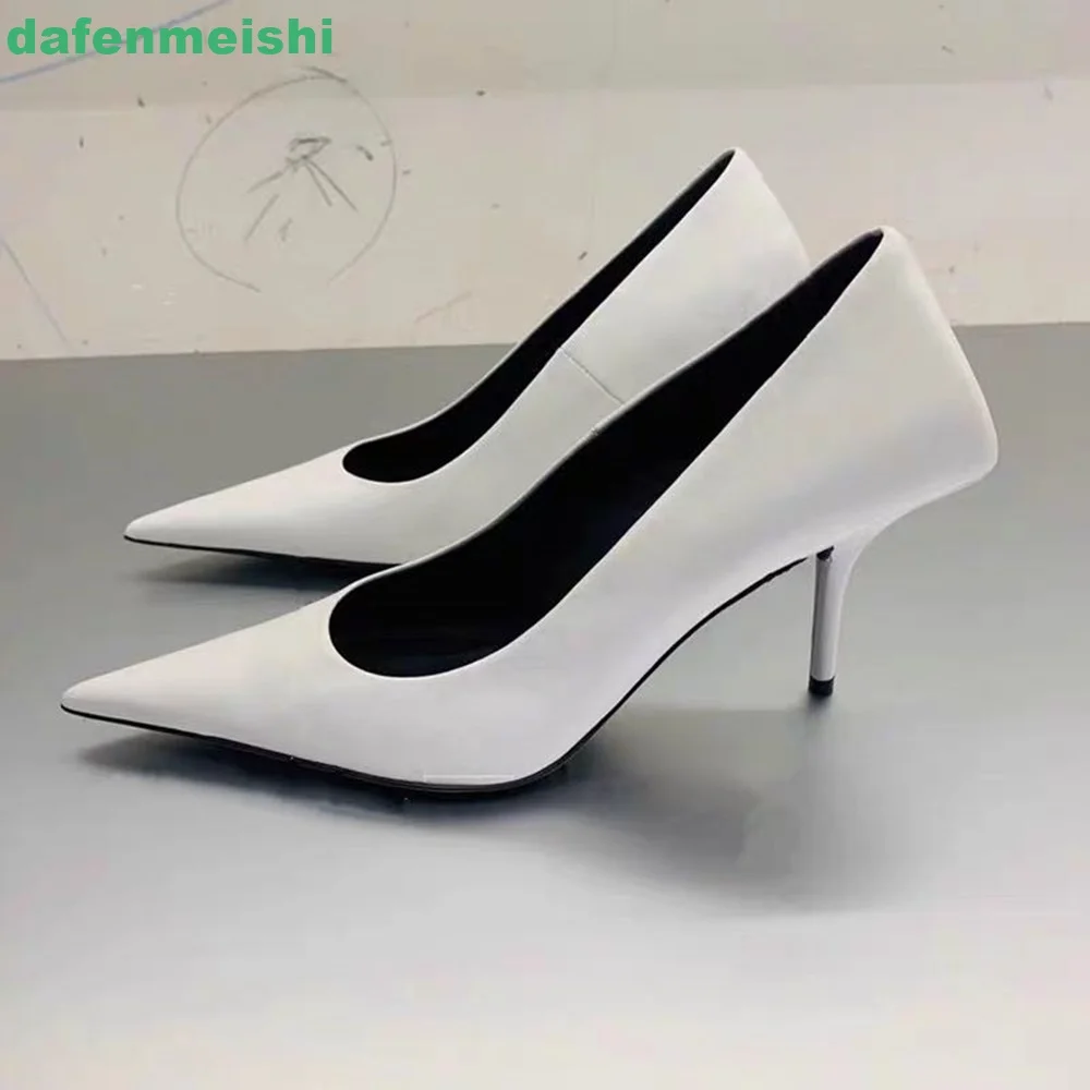 Green/white Pointed Toe Women Pumps Slip On Shallow Thin High Heel 6Cm/8Cm Sexy Fashion Pumps 2024 New Green Sexy Women\'s Shoes