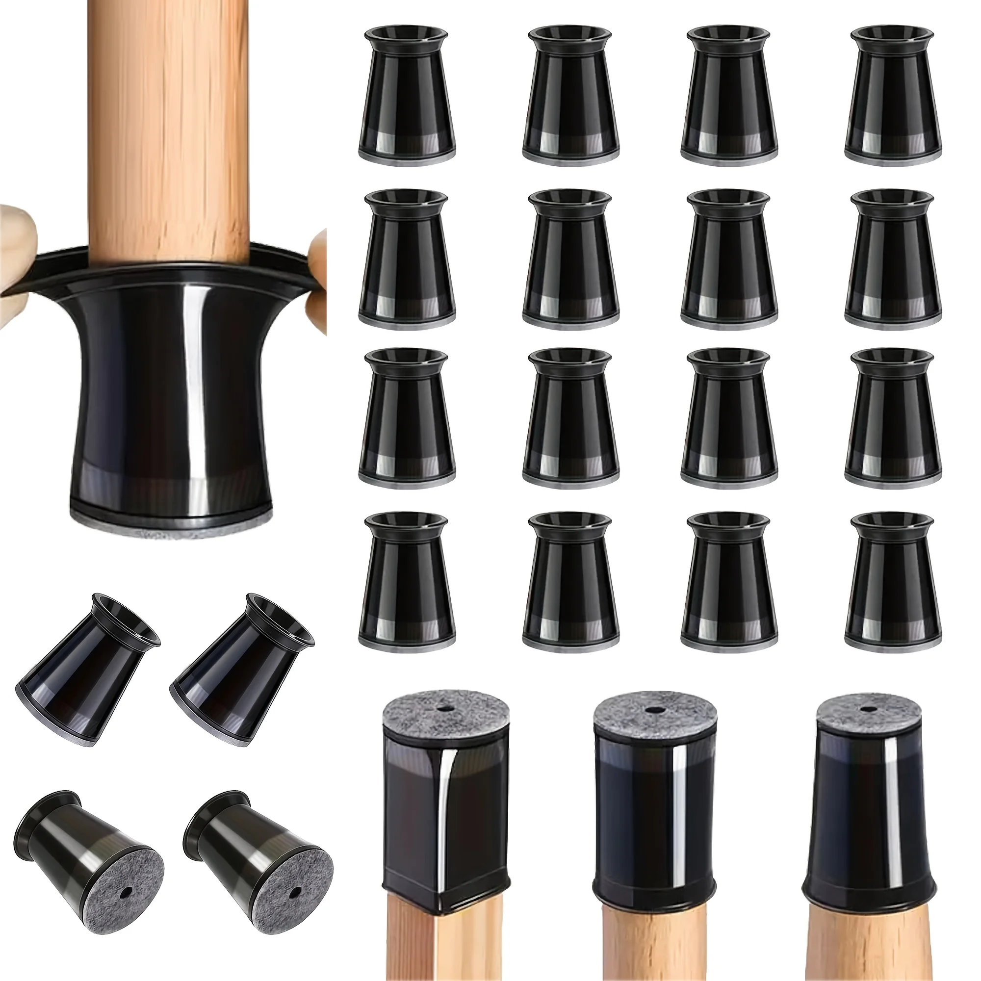 12pcs of Table and Chair Foot Protection Covers - Anti Slip Silent Table and Chair Foot Caps,Wear-resistant and Noise Reducing ﻿