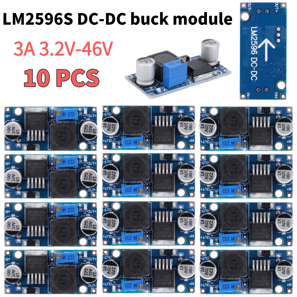 1-20PCS LM2596S DC-DC Adjustable Step-Down 3A 3.2-46 V Voltage Regulator Power Supply Module LM2596 3A Buck Converter