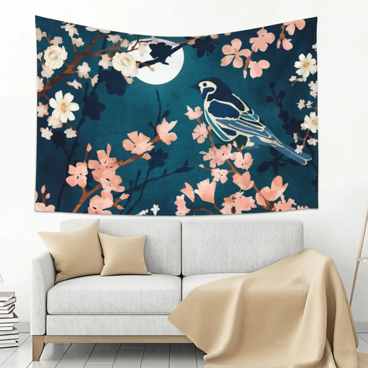 

Midnight Blossom Tapestry Wallpaper Bedroom Wall Mural Bedroom Deco Aesthetics For Room Tapestry