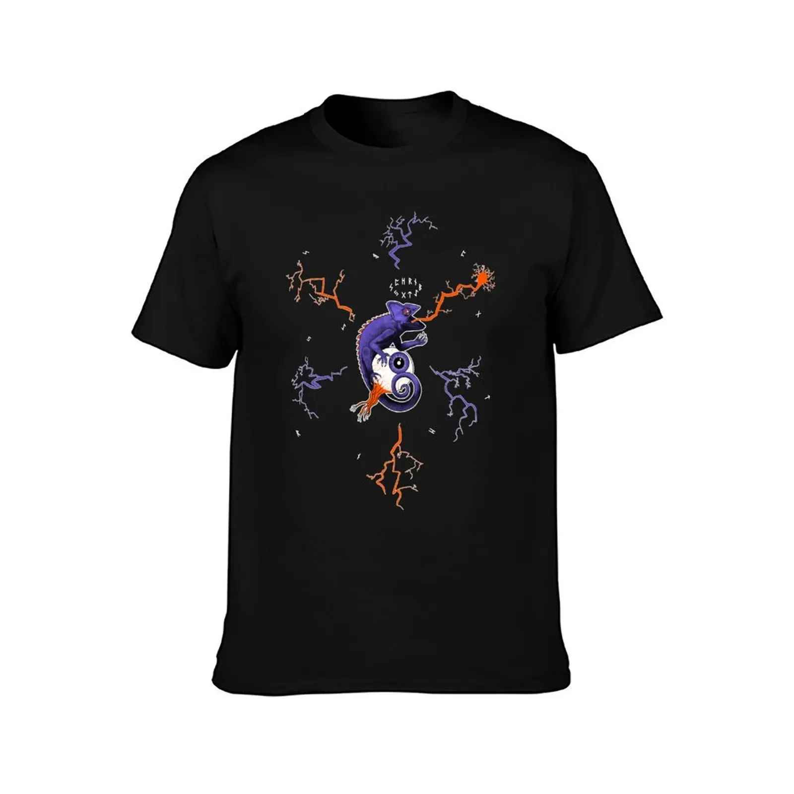 Eldritch Chameleon Lightning Storm T-Shirt Work Outdoor for Men T-Shirt