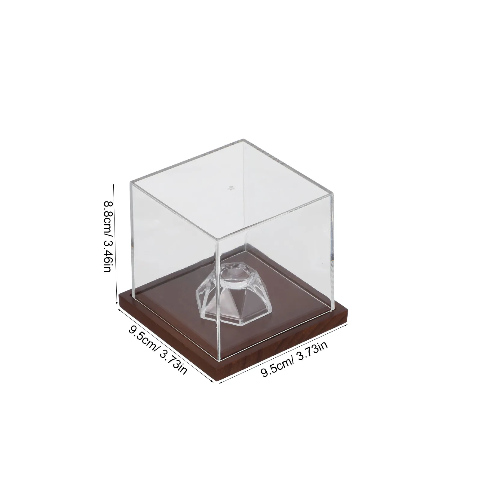 Clear Acrylic Golf Ball Display Case with Wooden Base – UV-Protected Single-Ball Desktop Showcase