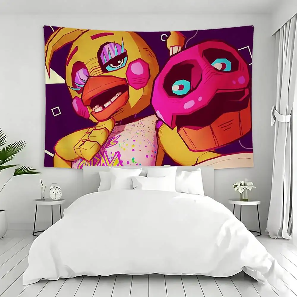 Five N-Nights At-Freddys Flags Wall Hanging Background Art Banner for Bedroom Home Outdoor Decor