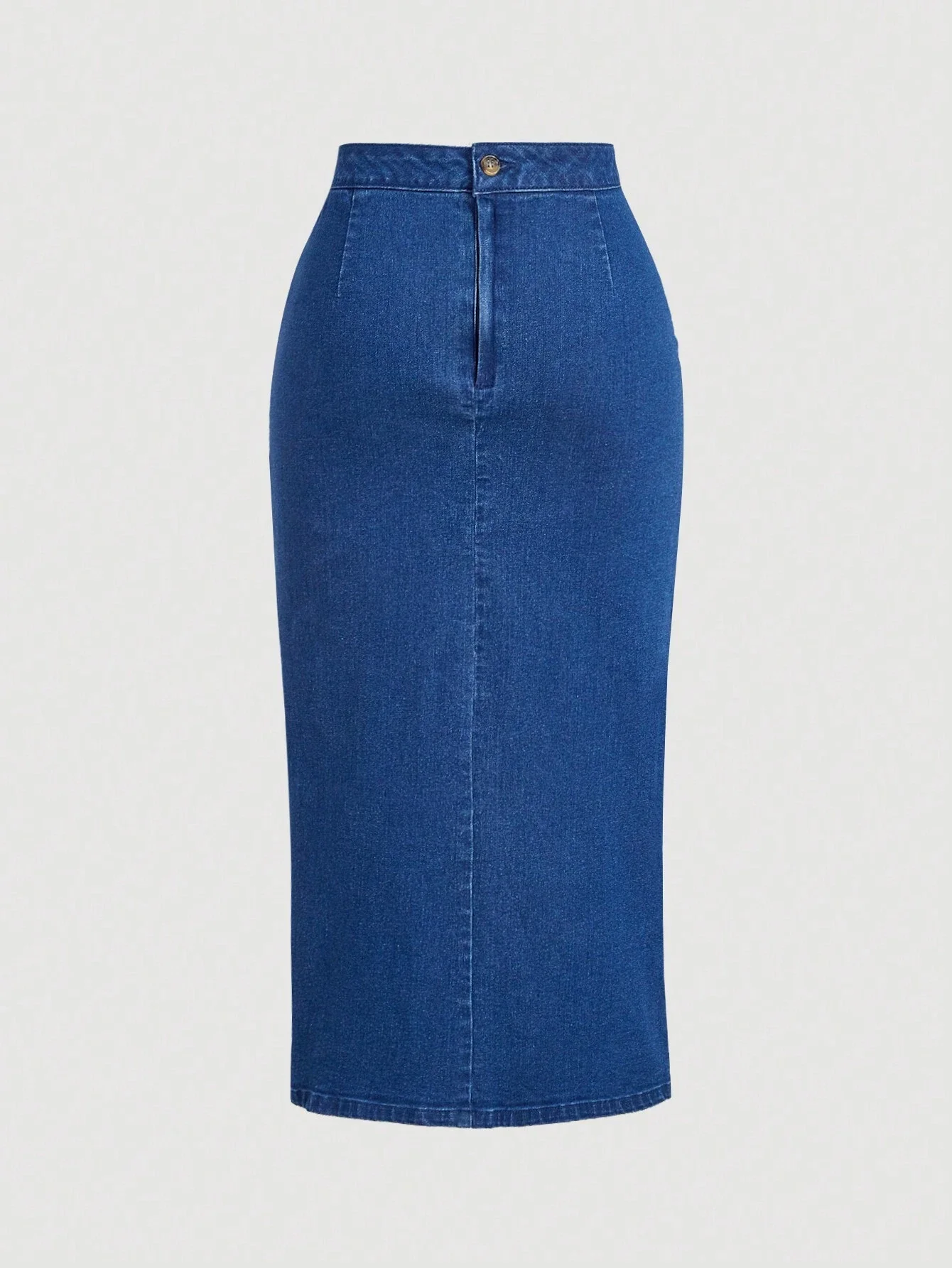 

Denim Pencil Skirt With Drawstring Side Split