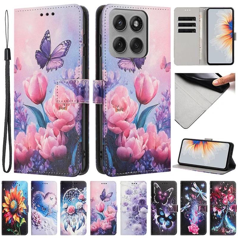 Para Motorola Moto G56 5G Funda Moto G 56 Funda protectora tipo billetera Funda de teléfono para Motorola MotoG56 G86 5G Funda pintada con tapa