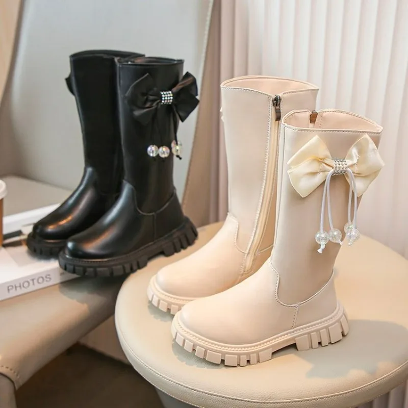 Сапоги Женские Зимние Brand Girls Shoes 2026 Winter New Child High long Boots Comfort Non Slip Girls Snow Boots Zapatos De Mujer