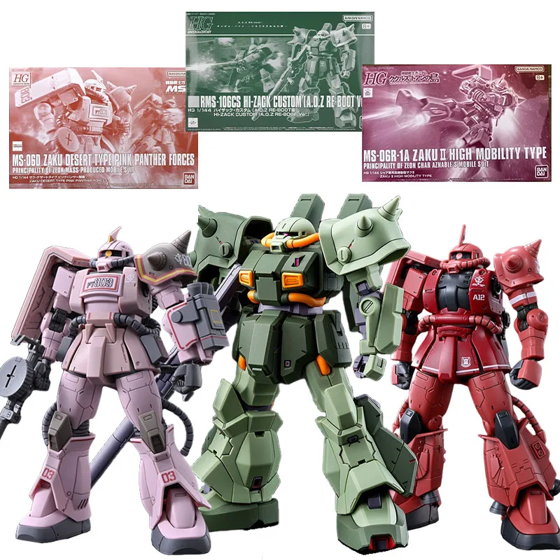 

Bandai HG1/144 Desert Zaku Action Figures Zaku Desert Type Pinnk Panther Forces Mobile Suit Gundam Hi-Zack Custom Model Kit