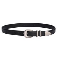 Maikun New Vintage Ladies Leather Belt Simple All-Match Silver Buckle Decorative Belt For Women