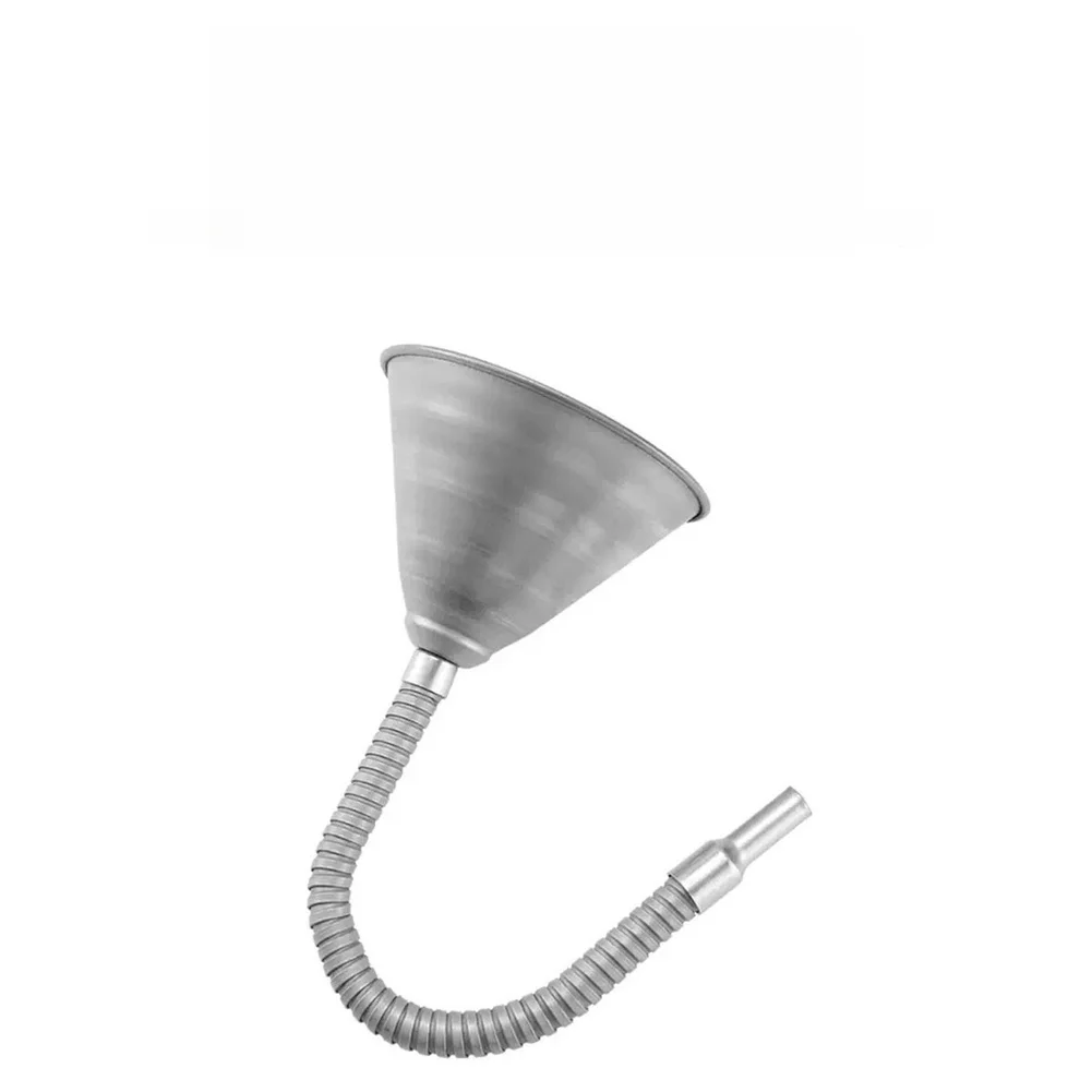 Iron Funnel with Filter Screen and Flexible Hose for Use with Diesel Engine Oil Transmission Fluid and Gear Oil