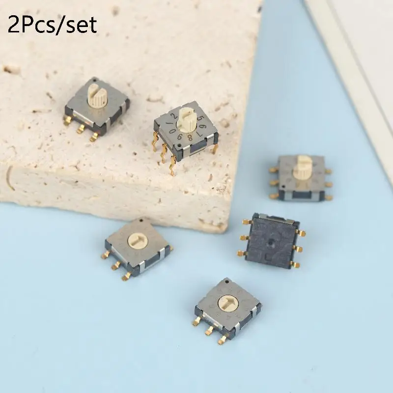 2-Pack BCD8421 Rotary Encoder Mini Switch, Multi-Gear, SMD Band Switch