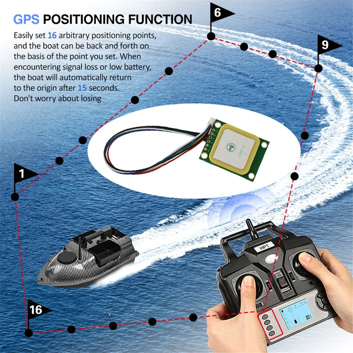 N16R Outdoor Bait Boat GPS Module for GPS Fishing Boat R18 CTV18 V18 C118 Replacement Parts for Fishing Bait Boat