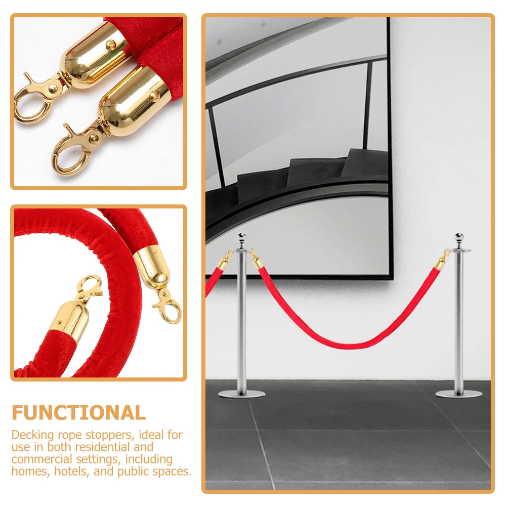 

4Pcs Rope End Caps Secure Barrier Rope End Stopper Hooks for Queue Divider Safety Crowd Control Barrier Fittings