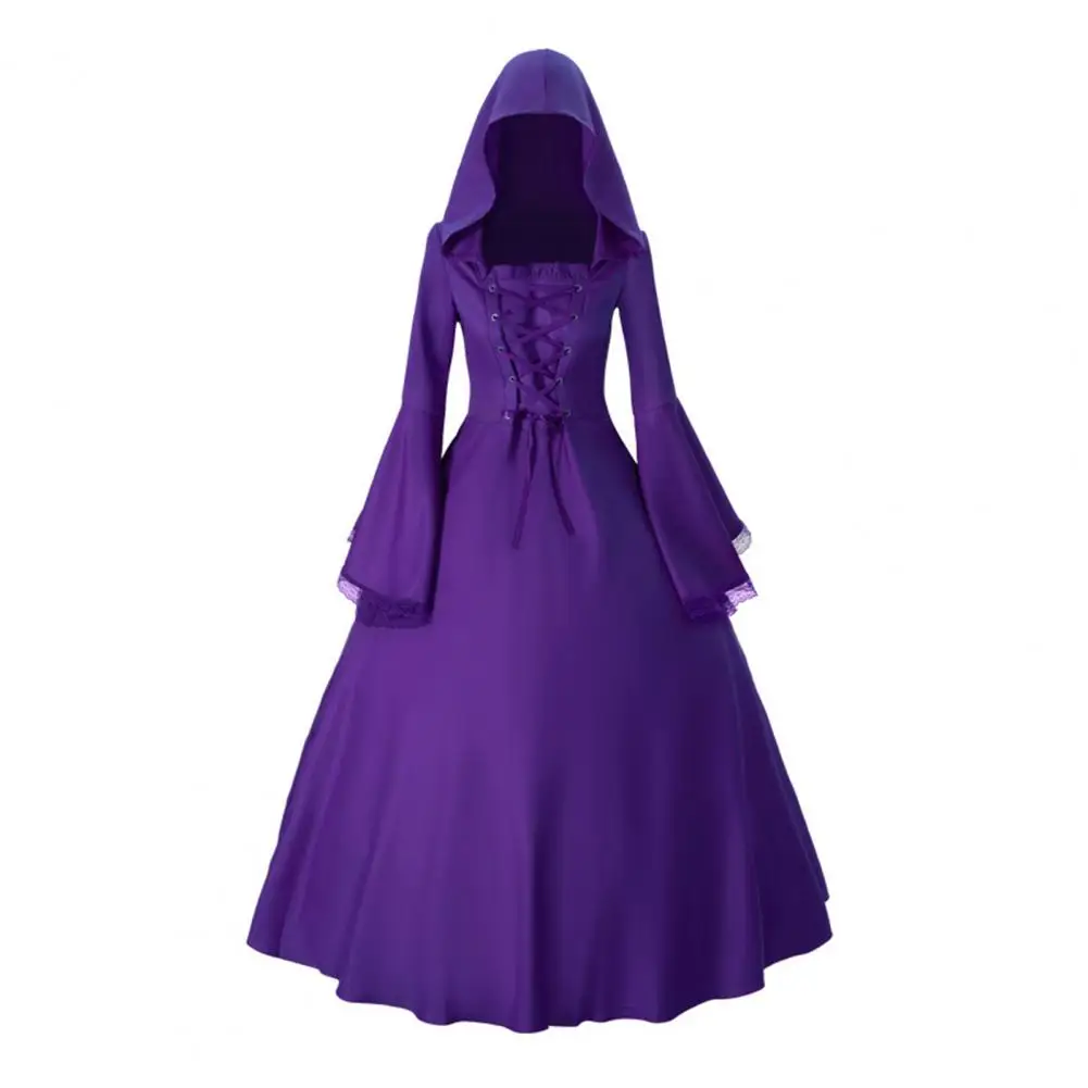 Personal Touch Kleid Hexenkleid Halloween Kostüm Kapuzenkleid für Frauen Vintage Renaissance Cosplay Outfit für Make-up-Partys