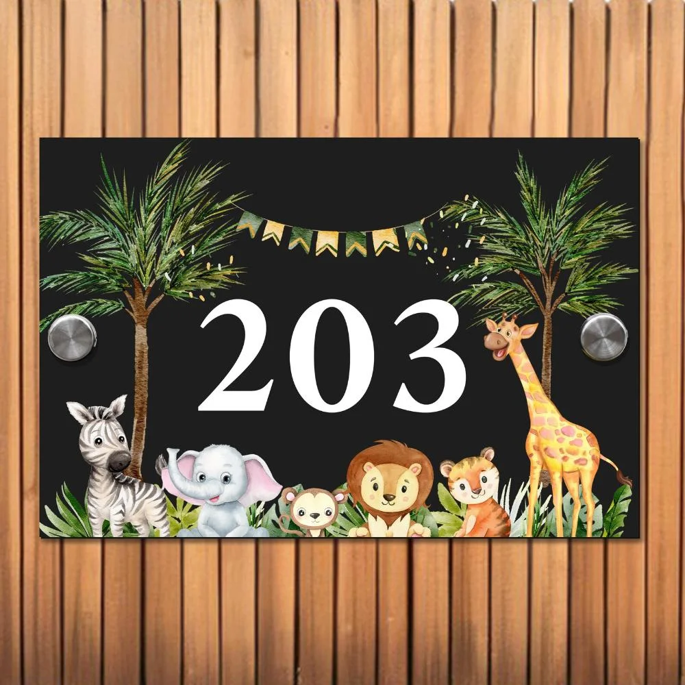 لوحة منزلية من الأكريليك مخصصة لتصميم حيوانات سفاري - علامة عنوان، طراز حديث، ديكور منزلي جديد